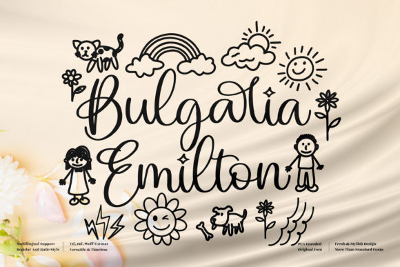 Bulgaria Emilton: A Dazzling Script Font for Editorial Design
