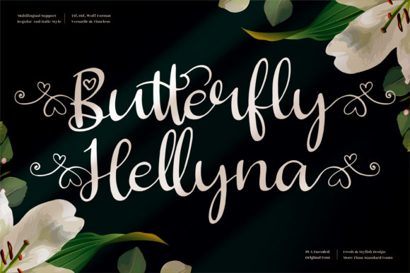 Butterfly Hellyna: A Delicate Script Font for Elegant Digital Branding