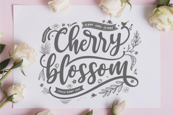 Cherry Blossom Font: A Script Handwritten Typeface for Elegant Editorial Design