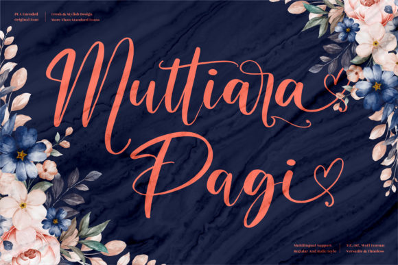 Muttiara Pagi Font: Elegant Script for Digital Design