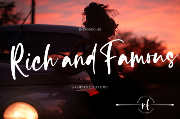 Rich and Famous Script Font for Elegant Brand Identity