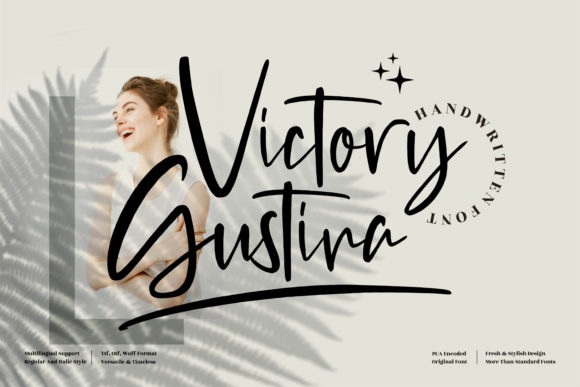 Victory Gustina: A Delicate Script Font for Editorial Elegance
